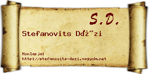 Stefanovits Dézi névjegykártya